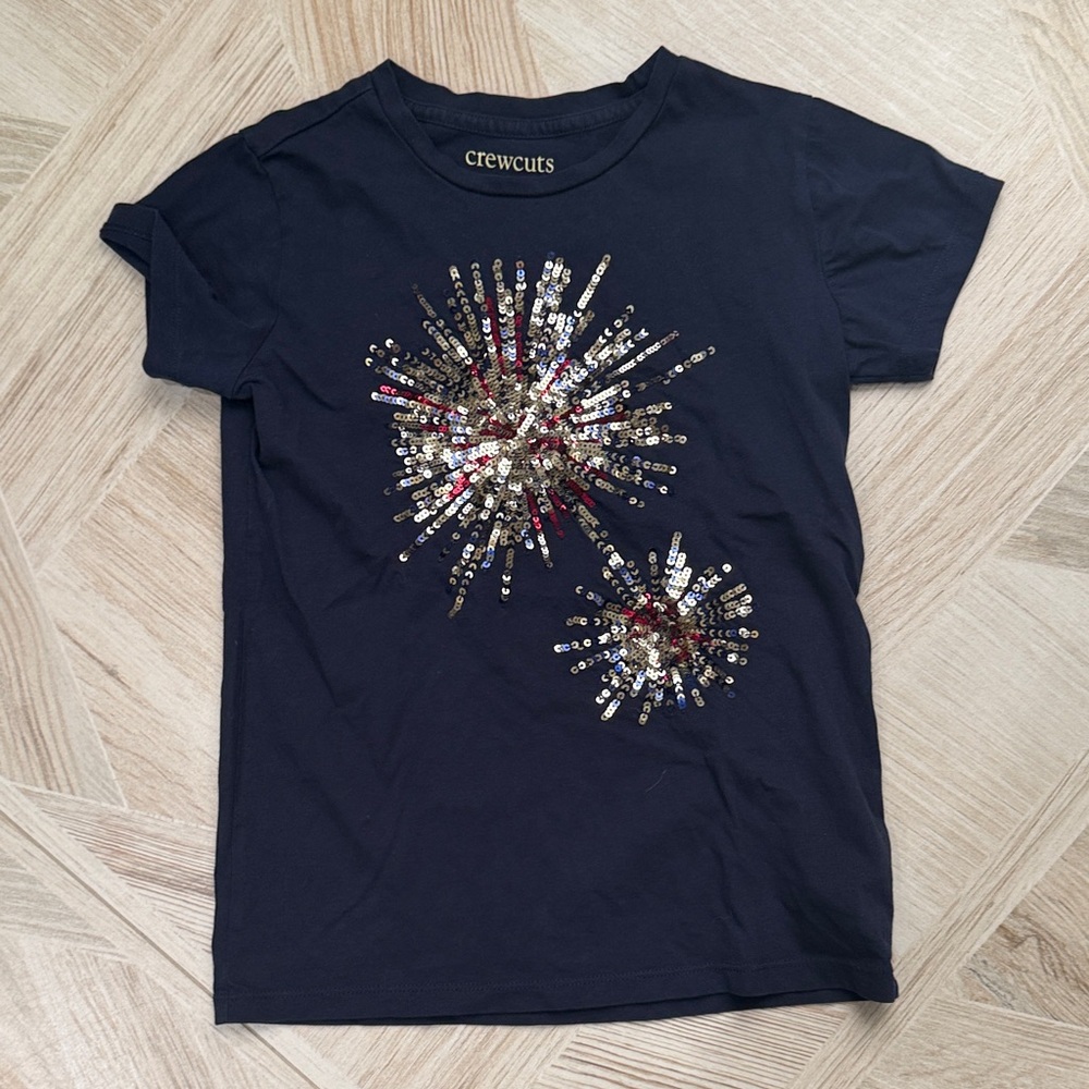 Crewcuts Short Sleeve Tee with Sequin Burst Design